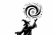 silhouette a mysterious wizard, an Illustration by Amazin_art (Thumbnail 9 of 19)