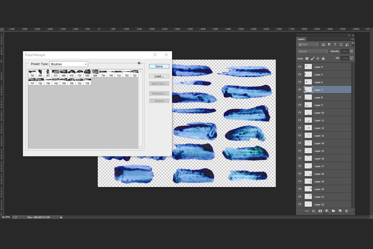22 Watercolor blueberry brushes. preview 6