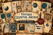 Vintage Celestial Archive Junk, a Background Graphic by Printable Treasure (Thumbnail 1 of 3)