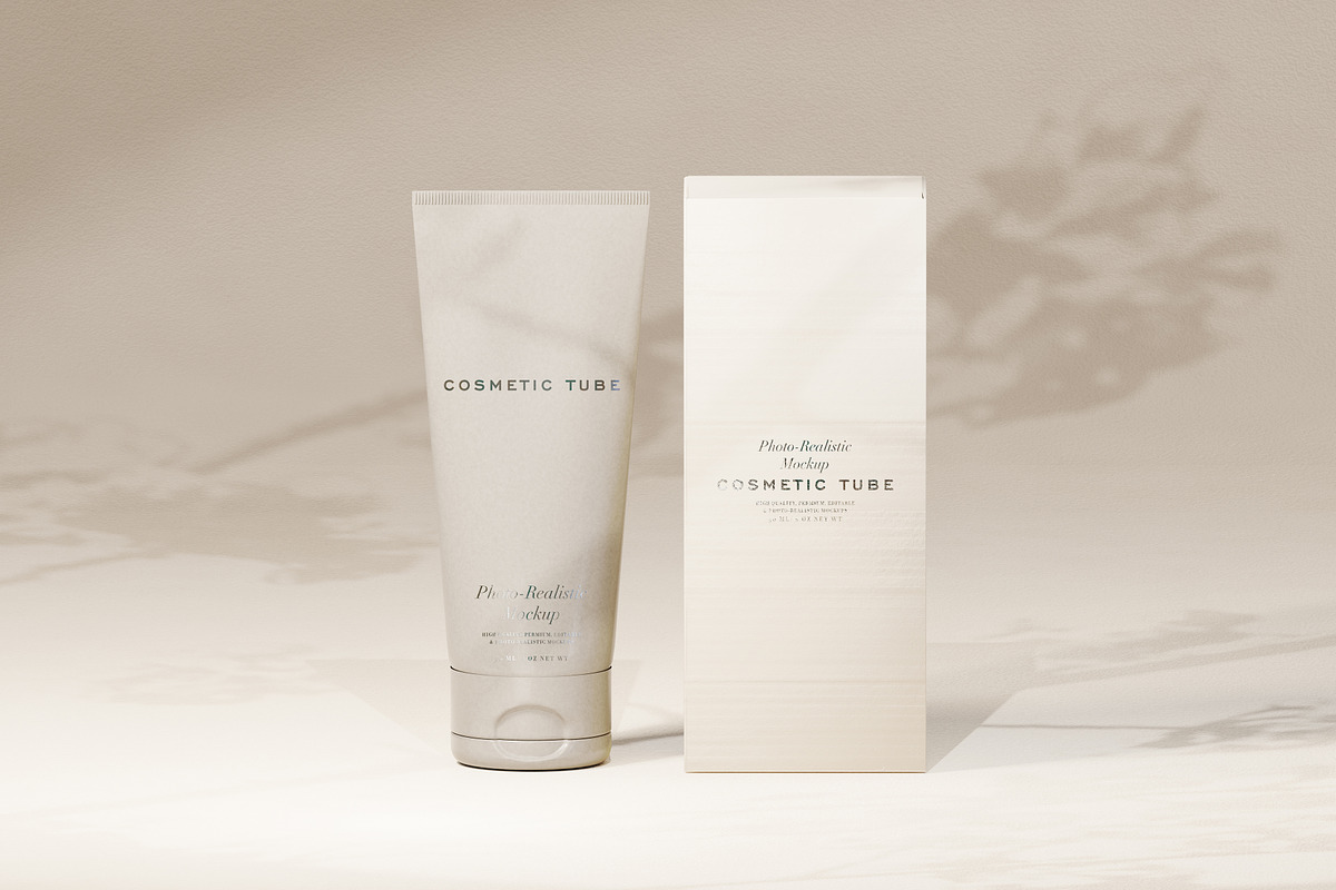 Cosmetic Tube Mockup Trio, a Packaging Mockup by Zumrod (Photo 4 of 11)