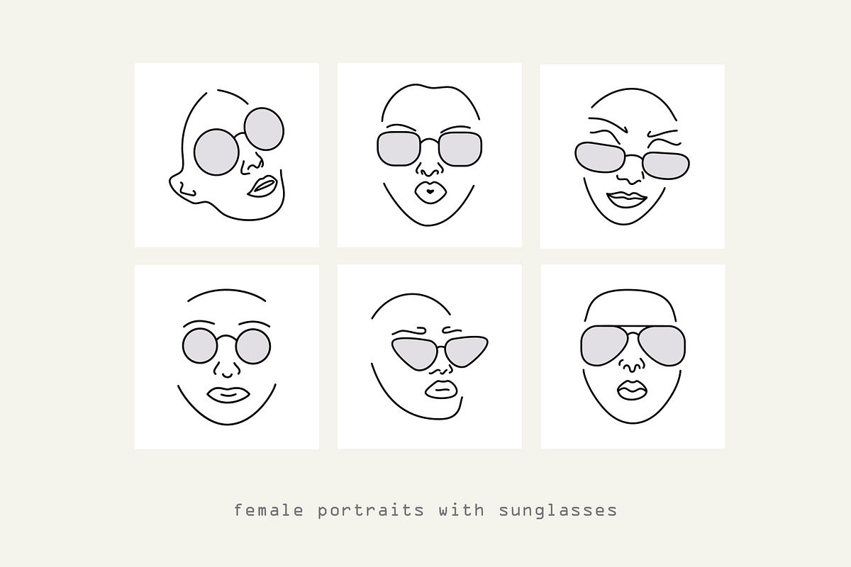 Line - female portraits & patterns, a Pattern Graphic by Pretty Meerkat (Photo 6 of 11)