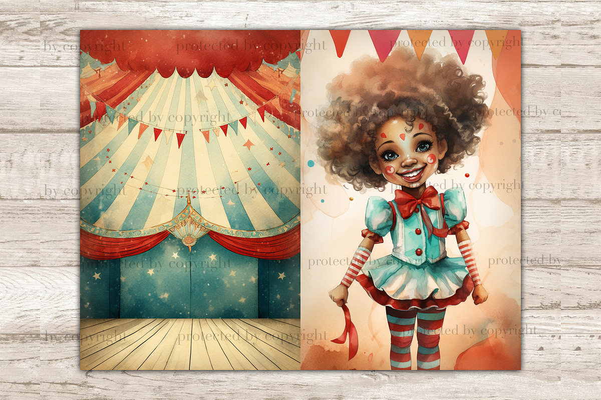 Circus Junk Journal Paper | Carnival, a Person Illustration by GlamArtZhanna (Photo 7 of 10)