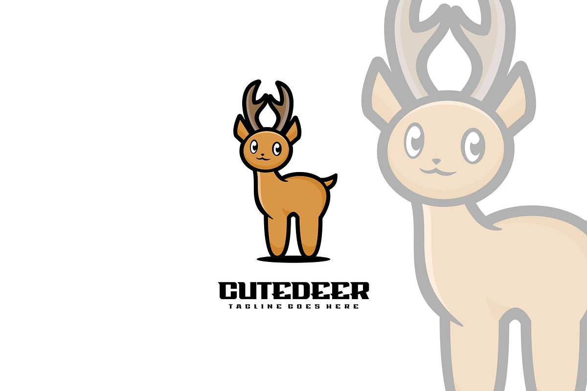 Cute Deer Mascot Cartoon Style., a Branding & Logo Template by ModalTampang