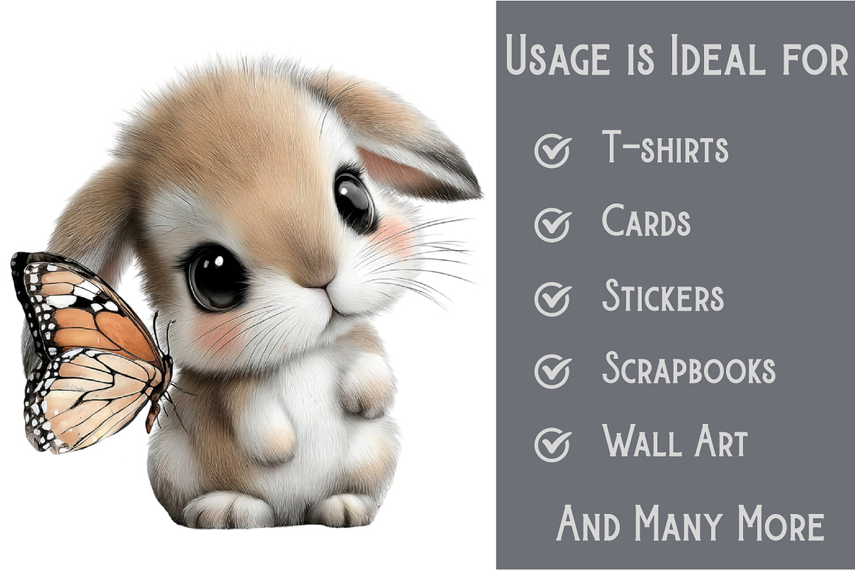 Watercolor Bunny Clipart, an Illustration by Pixels.Craft (Photo 3 of 6)