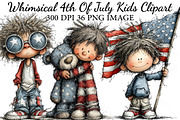 Whimsical 4th Of July Kids Clipart, a Seasonal Illustration by Canvas Craft (Thumbnail 1 of 10)