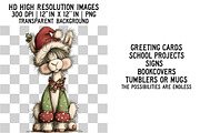 Whimsical Christmas Animals, an Illustration by Craft Nest (Thumbnail 3 of 6)