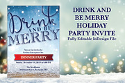 Be Merry Holiday Party Invite, an Invitation Template by BF Studios (Thumbnail 1 of 2)