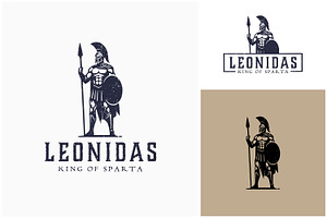 Rustic Spartan Warrior Knight Logo