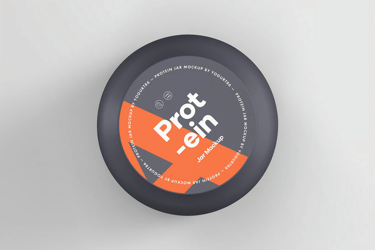 Top View Protein Jar Lid Mockup, an Advertising Mockup by DesignRushMarket (Photo 2 of 2)
