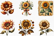 Sunflower Clipart Bundle, an Illustration by Designking (Thumbnail 2 of 4)
