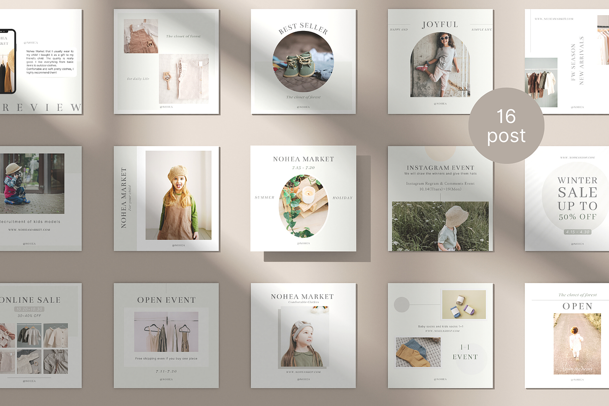 Baby Clothing Instagram Templates, a Social Media Template by NoheaDesignShop (Photo 4 of 11)