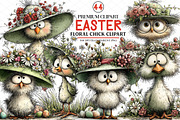 Easter Floral Chick Clipart, an Illustration by cherrydesign (Thumbnail 1 of 4)
