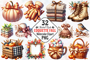 Neutral Rustic Coquette Fall Clipart, an Illustration by RobertsArt (Thumbnail 1 of 7)