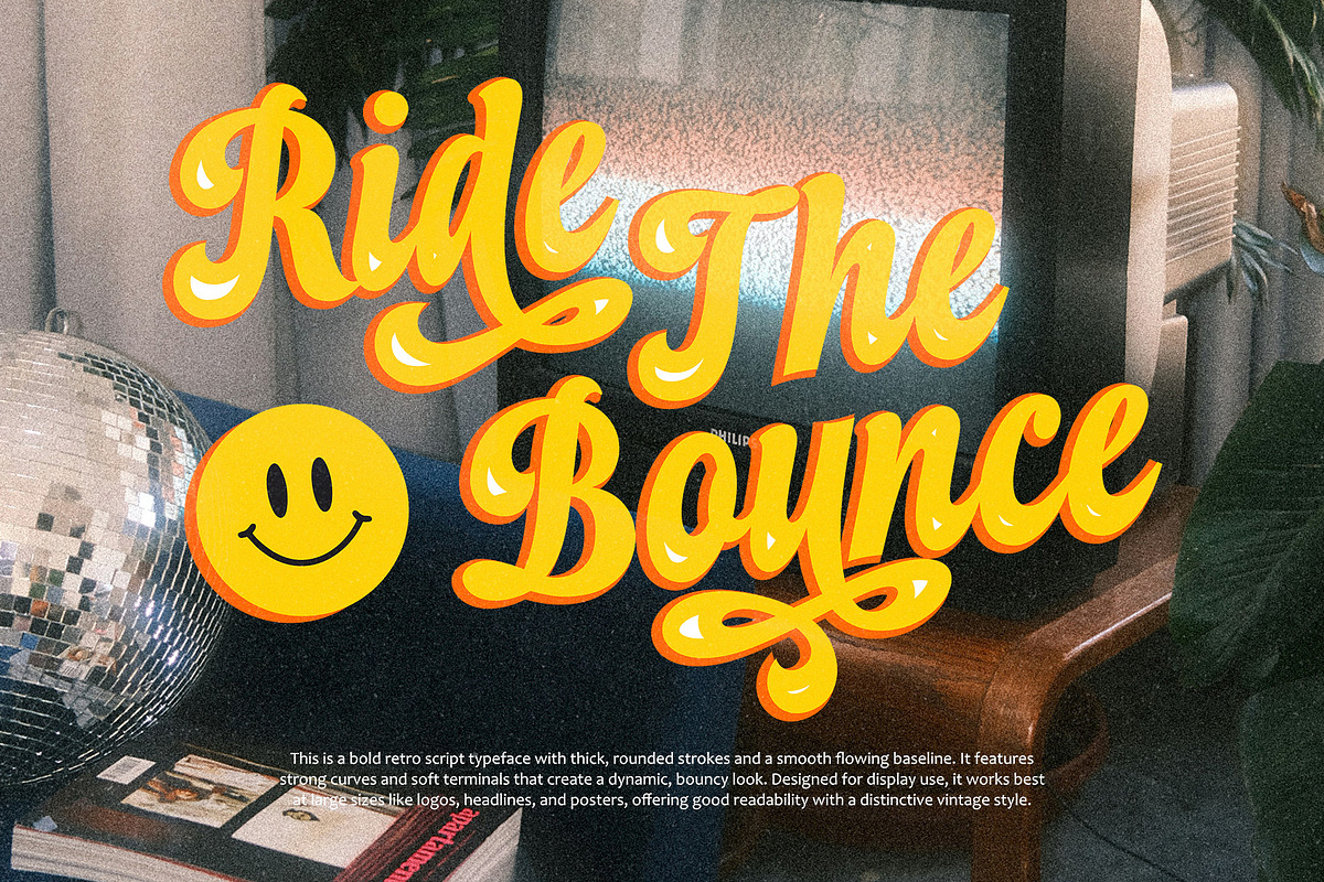 Duckin – Funky Retro Script, a Script Font by Four Lines Std. (Photo 4 of 10)
