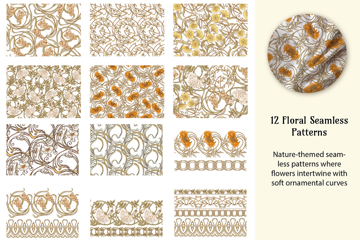 ART NOUVEAU VECTOR MEGA BUNDLE, an Object Graphic by Elen-Lane (Photo 8 of 8)
