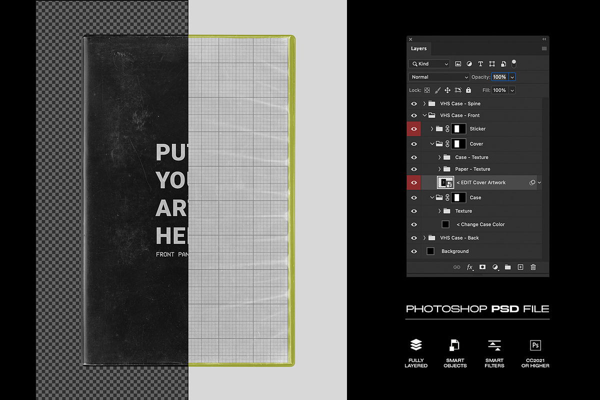 VHS Cassette Tape Case Mockup, a Packaging Mockup by FLYERWRK (Photo 4 of 10)