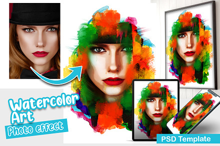 Watercolor Art Photo Template