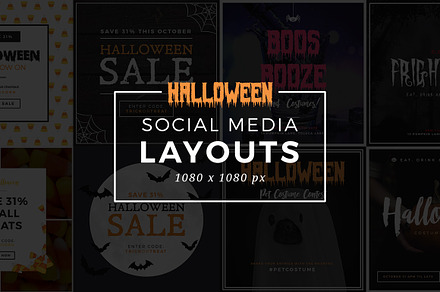 Halloween Social Media Layouts, a Templates & Theme by Medialoot