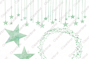 Mint Green Cute Watercolor Stars, an Illustration by ClipartBrat Graphics (Thumbnail 4 of 5)