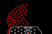 Patriotic Dot Art Skull, American, an Object Illustration by TeaGraphicDesign (Thumbnail 2 of 3)