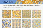 Batik Style Yellow Blue Patterns, a Texture Graphic by Maishop (Thumbnail 4 of 4)