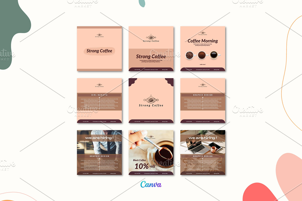 Strong Coffee - Instagram Template, a Social Media Template by Aji Gallery (Photo 7 of 8)