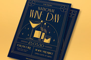 Art Deco National Wine Day Flyer Set, a Flyer Template by graphicook (Thumbnail 3 of 3)