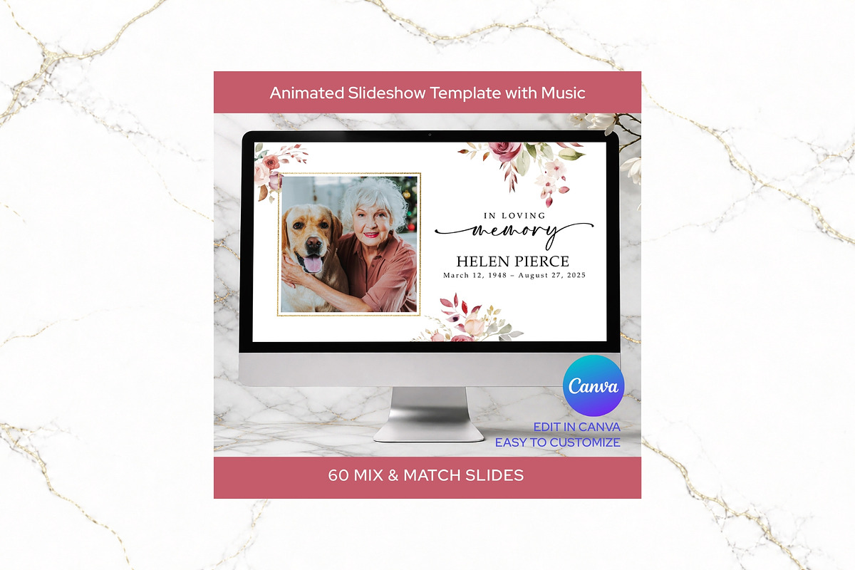Funeral Slideshow Canva FS006, a Presentation Template by TyphoonStudio (Photo 1 of 8)