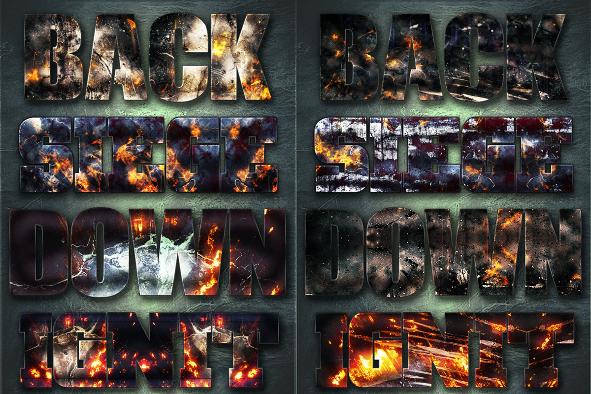 32 Extreme War Layer Styles Bundle 1, a Layer Style Add-On by DesignFathoms (Photo 1 of 2)
