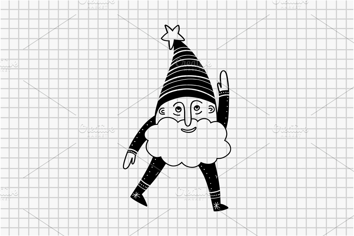 Christmas Gnomes Hand Drawn Set, an Illustration by Art's and patterns (Photo 2 of 7)