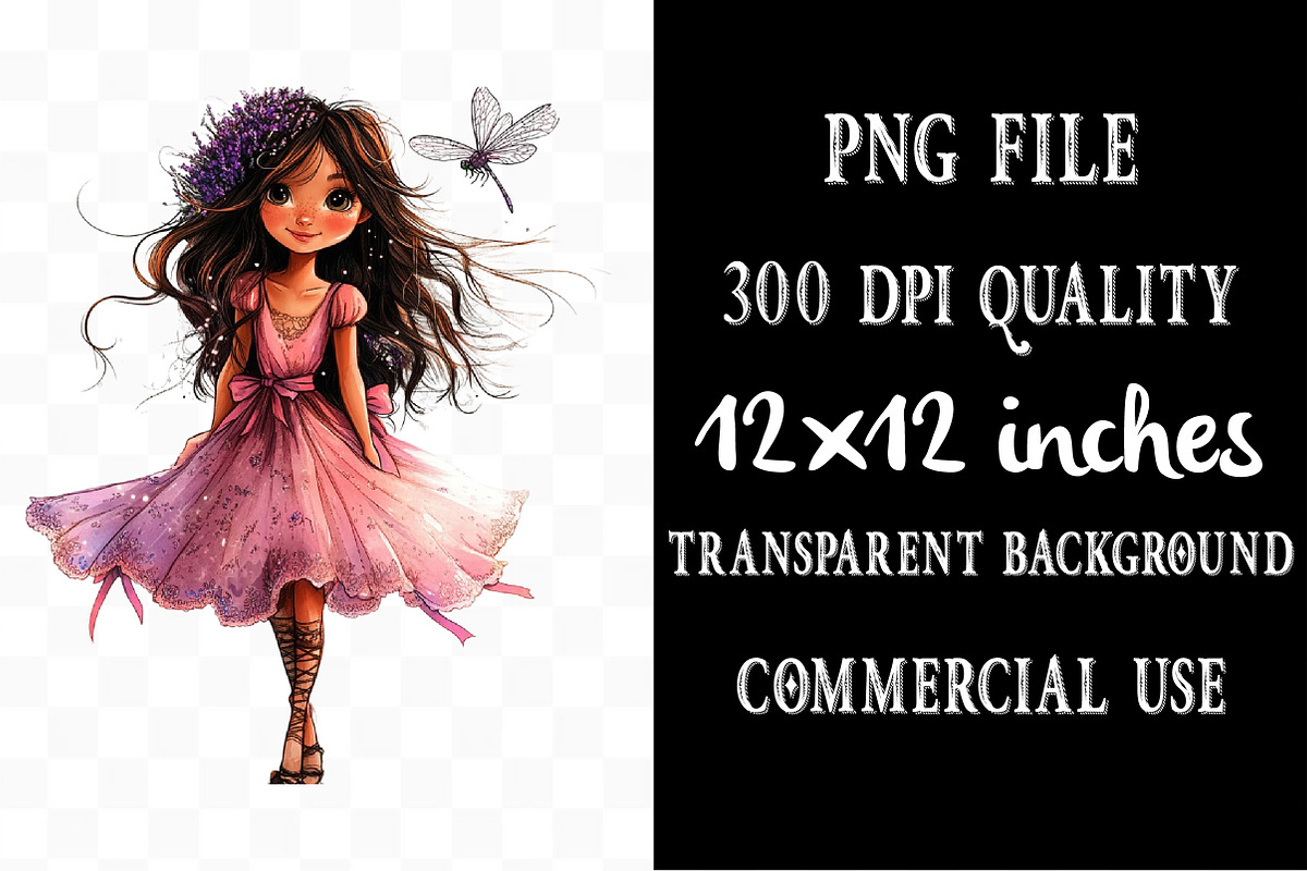 Cute Lavender Fairy Clipart, a Seasonal Illustration by Designking (Photo 4 of 5)