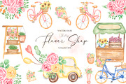 Watercolor Flower Shop Set, a Decorative Illustration by MayaNavits (Thumbnail 1 of 6)