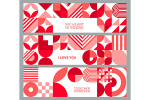 Valentine day holiday banners, an Illustration by Buch&Bee