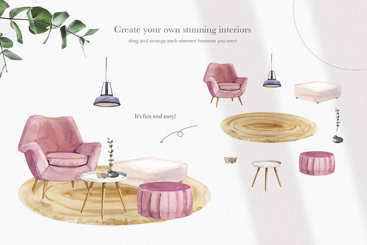 Home workplace interior creator, a Work Illustration by Volha Studio (Photo 2 of 10)
