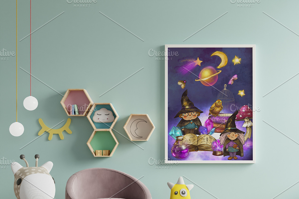 Magic school. Wizard witch clipart, an Education Illustration by Belusuab (Photo 4 of 9)