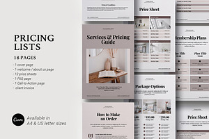 Pricing Lists Templates CANVA V2