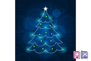 Light Trail Christmas Tree, a Decorative Illustration by MISS CHATZ
