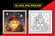 Kawaii Christmas Fun Coloring Book, a Seasonal Illustration by Design Station (Thumbnail 5 of 5)