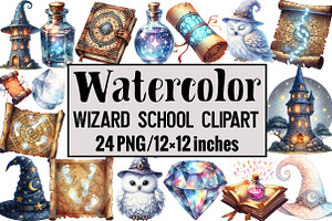 Wizard School Clipart, an Illustration by Design Market