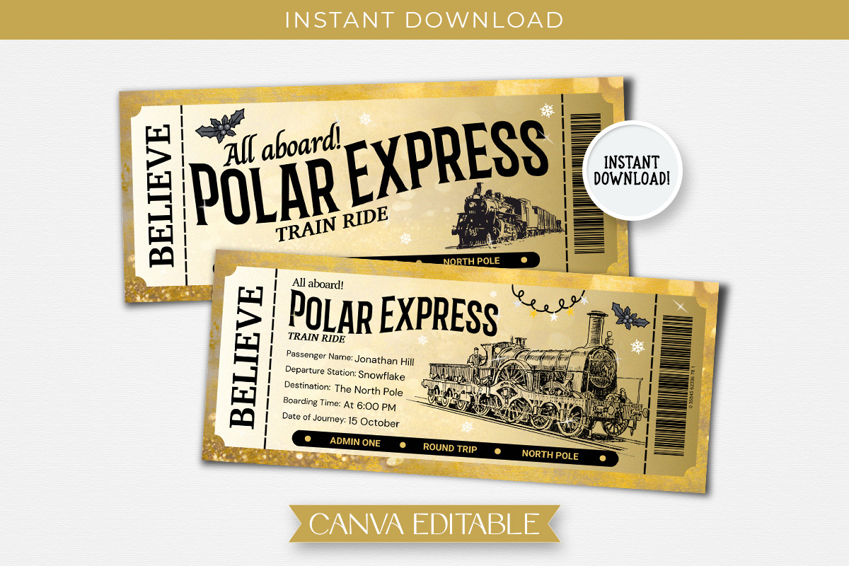Personalized Polar Express Ticket, a Print Template by Snapybiz (Photo 11 of 11)