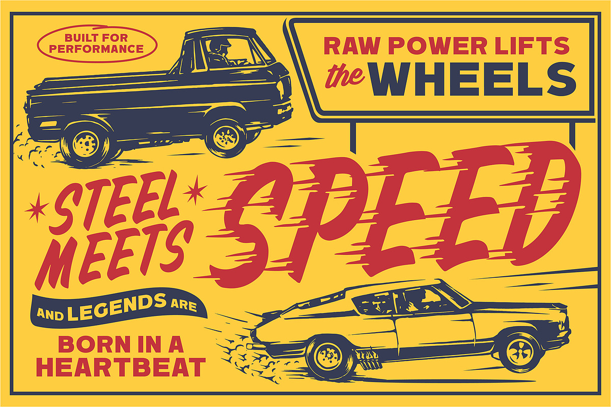 Hotrod Retropack Retro Font Pack, a Sans Serif Font by Letterhend Studio (Photo 5 of 10)