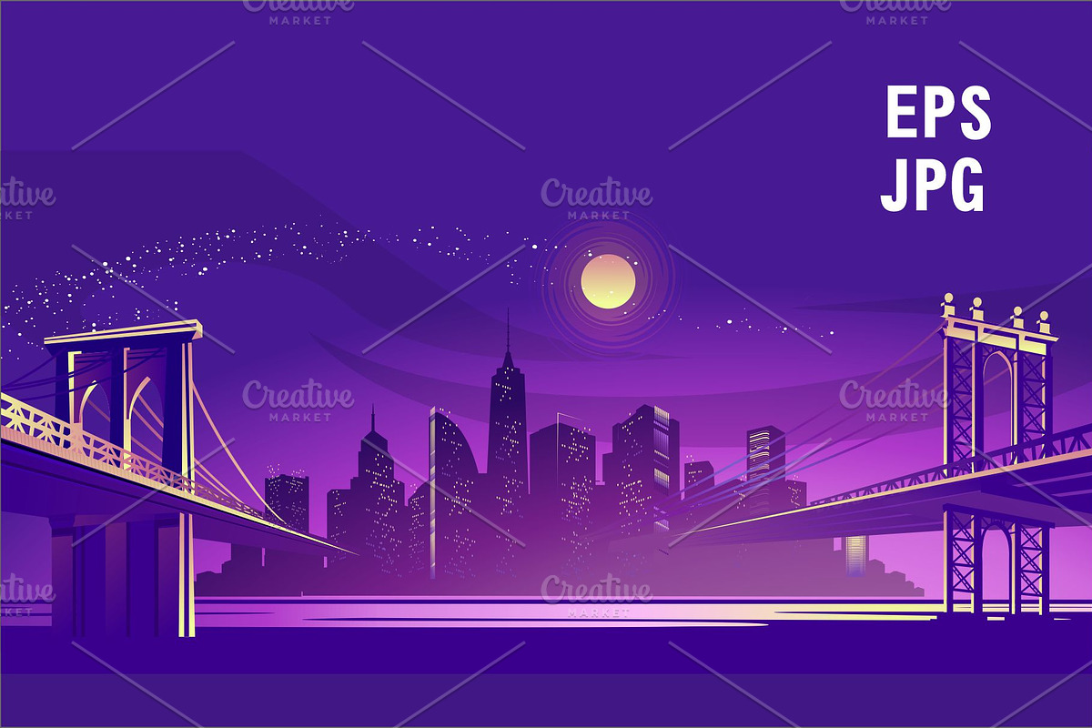 abstract night city, a Background Graphic by alena.sipilova