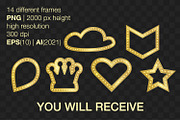 Gold geometric frames with bulbs, an Object Graphic by MariiaVD (Thumbnail 4 of 7)