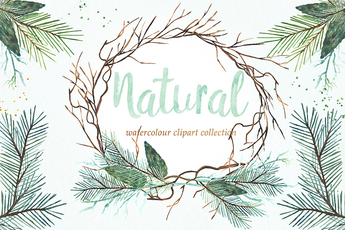 Natural Winter Watercolor clipart, a Graphic by LABFcreations (Photo 7 of 7)
