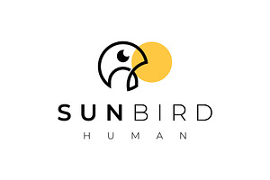 human and bird logo design