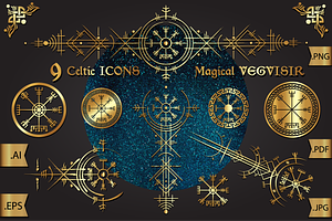 Norse viking Vegvisir Celtic symbols