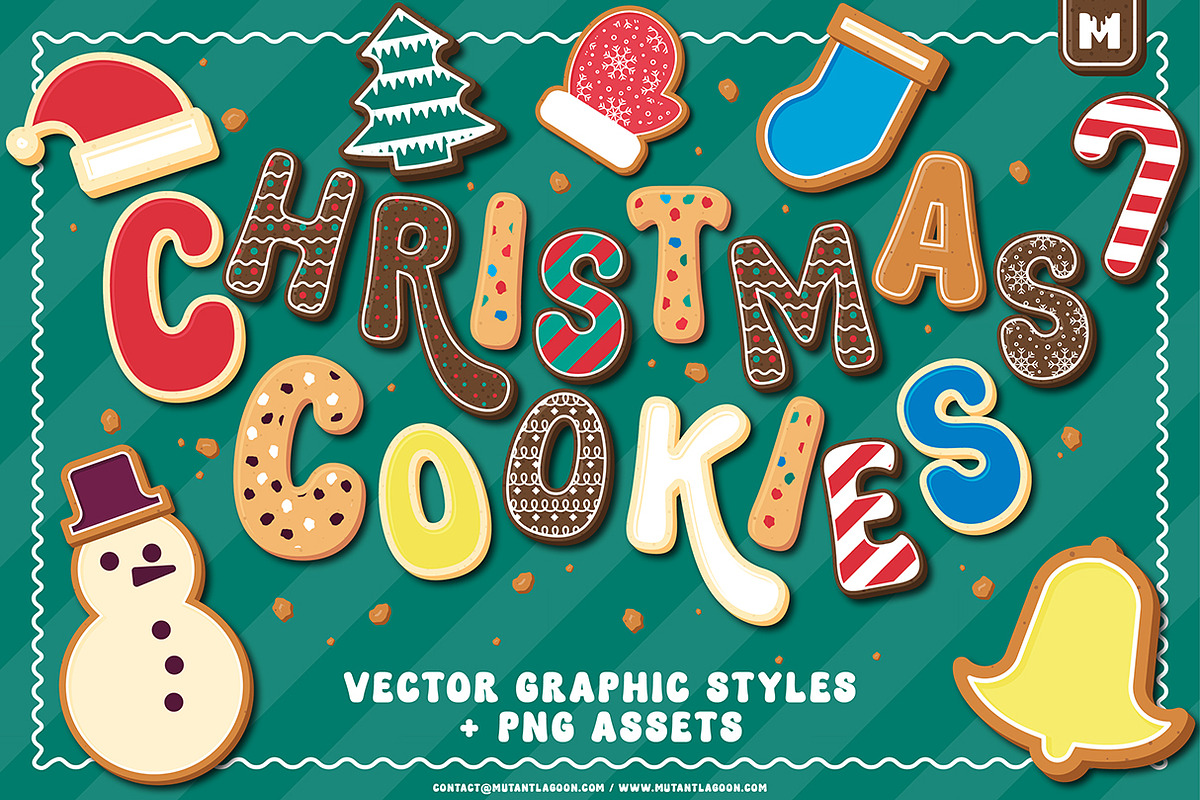 Christmas Cookie Graphic Styles, an Object Graphic by Mutant Lagoon (Photo 1 of 6)