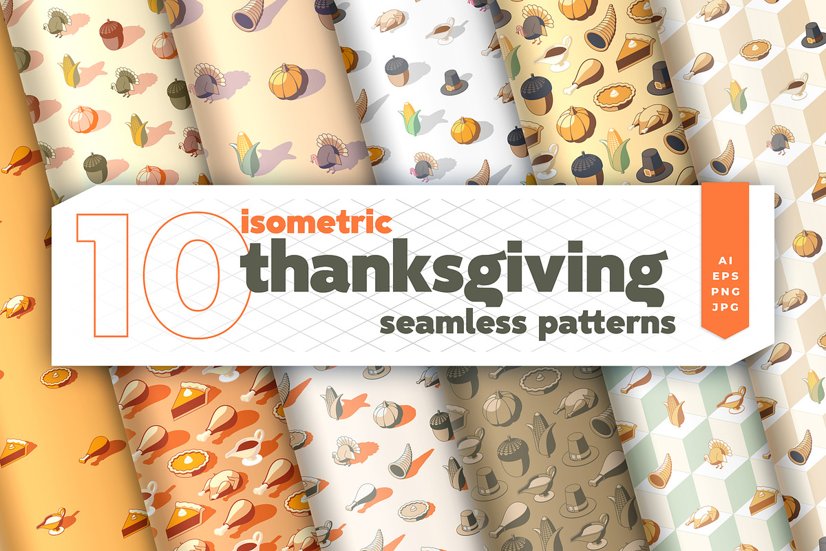 Isometric Thanksgiving Patterns, a Pattern Graphic by oelhoem (Photo 1 of 5)