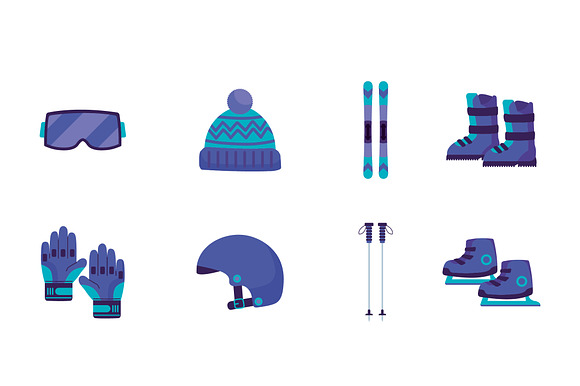 Winter Sports Gear Illustration Set preview 2