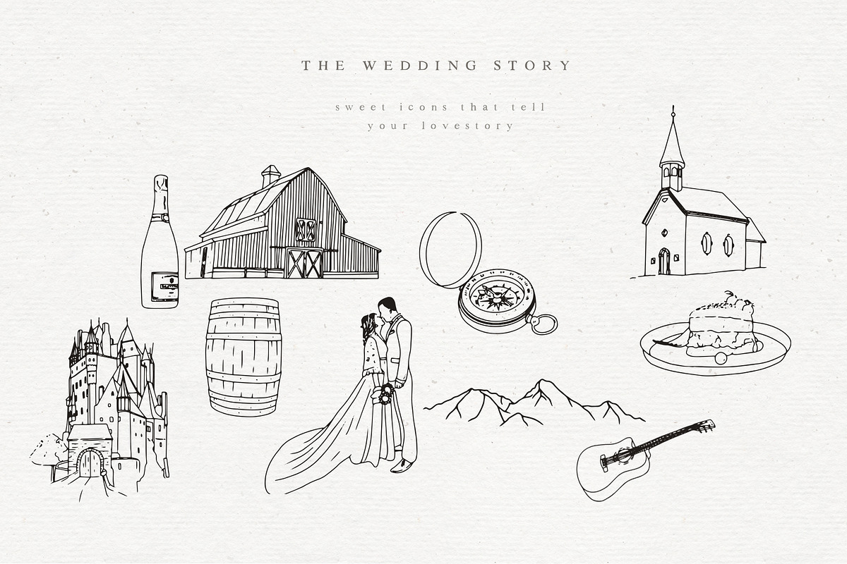 Wedding Creator Rustic Venue Icons, a Person Illustration by Laras ...